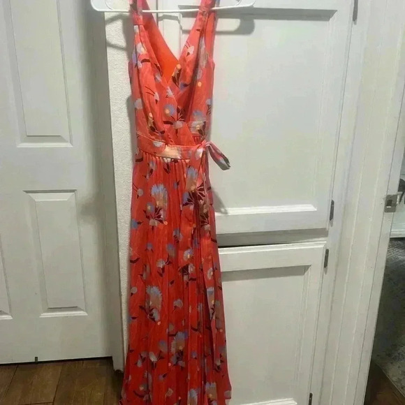 Self-Portrait sleeveless red botanical printed dress size 4 - Picture 3 of 6